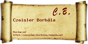 Czeisler Borbála névjegykártya